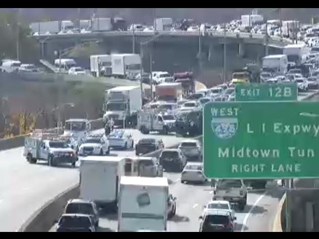 Overturned Car Stalls Traffic On Van Wyck Expressway In Queens | Forest ...