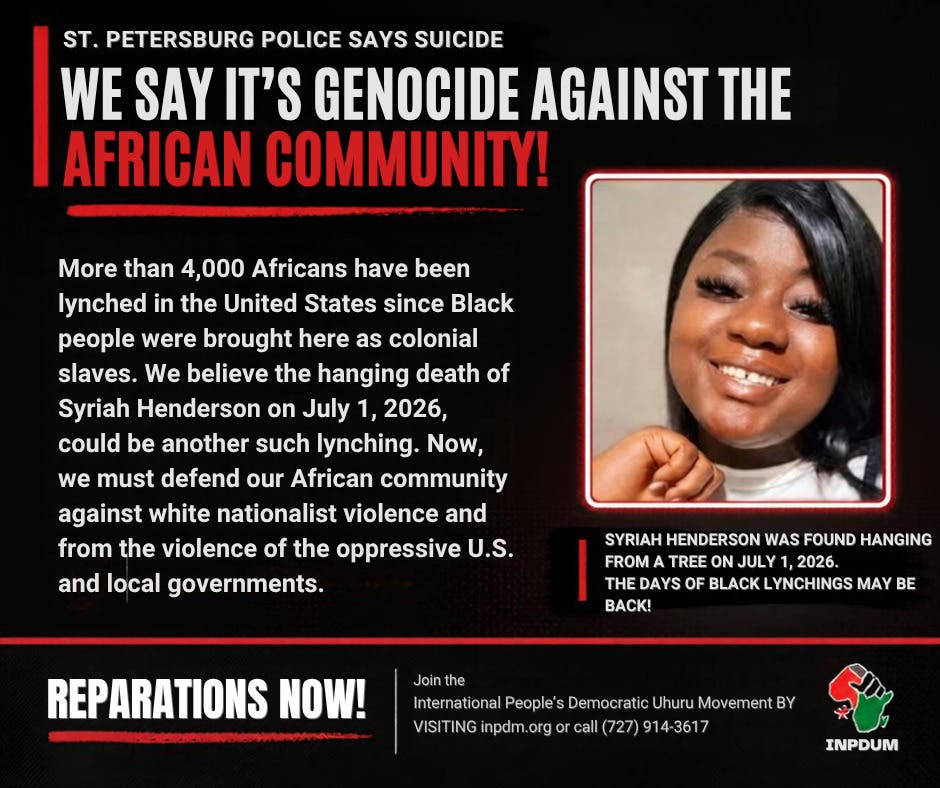 Press Conference to Discuss the Suspicious Hanging Death of Syriah Henderson!