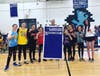 Caruso 8th Grade Girls Basketball team honored with Conference Championship banner