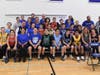 Participants of the 2019 Caruso Middle School annual faculty v students exhibition game
