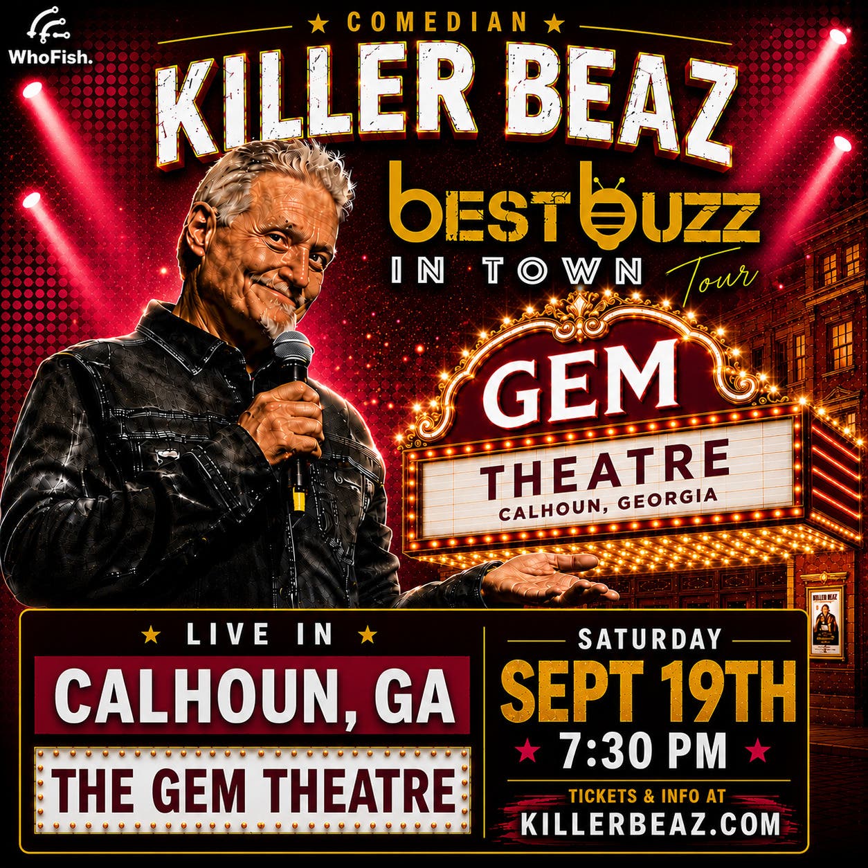 Comedian Killer Beaz Brings the “Best Buzz In Town” Tour to Calhoun’s Gem Theatre