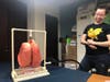 GASP EDUCATION & EVENTS COORDINATOR USES PIG LUNGS TO DEMONSTRATE HOW THE ORGAN WORKS.