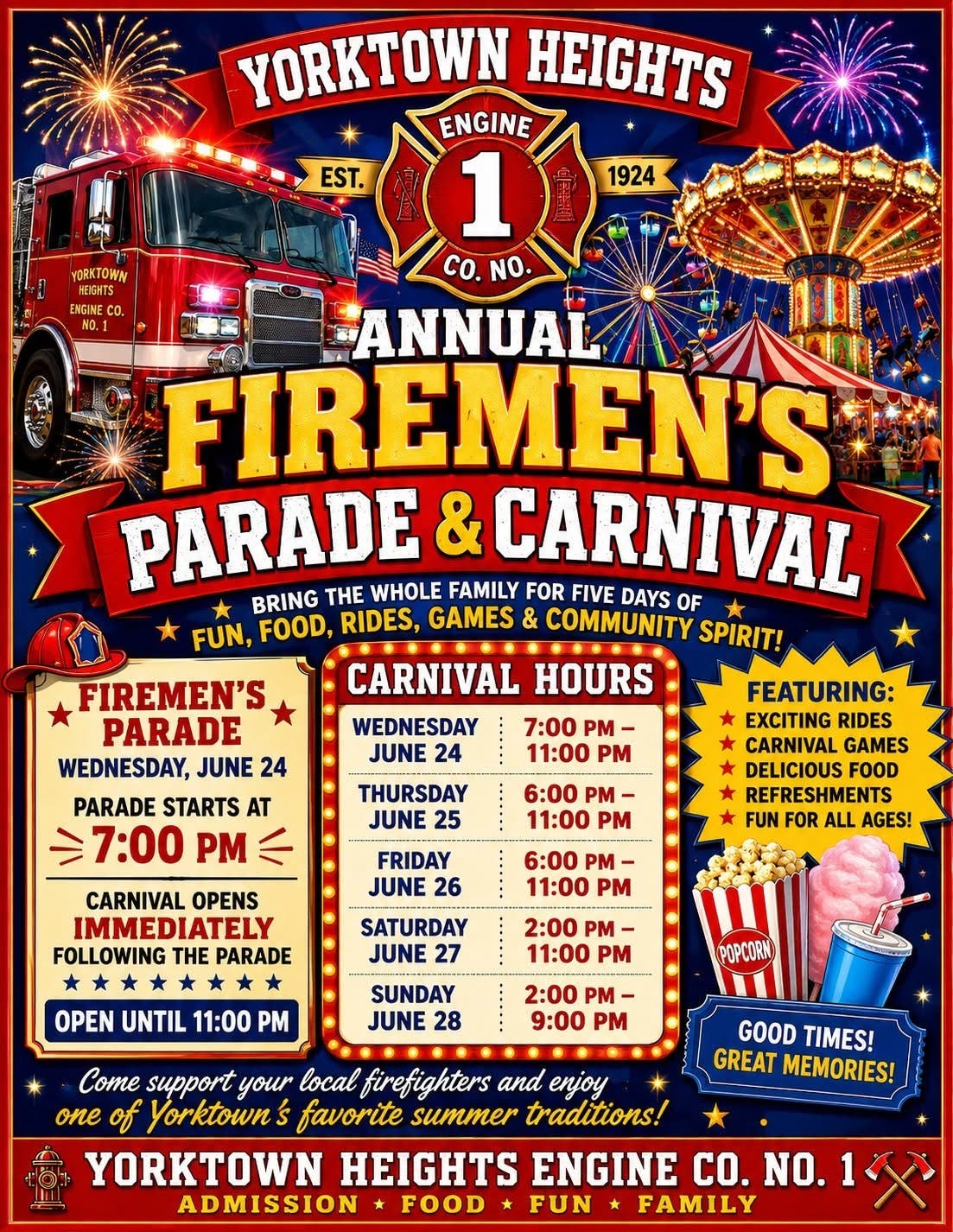 Yorktown Fire Dept Co 1 Carnival & Parade 