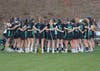 The RHS Girls Lacrosse Varsity team huddles up before last week's game against Cambridge. 