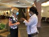 Trustee Joy Ebhomielen (r) tours Covenant Living with Executive Director Hilde Sager.