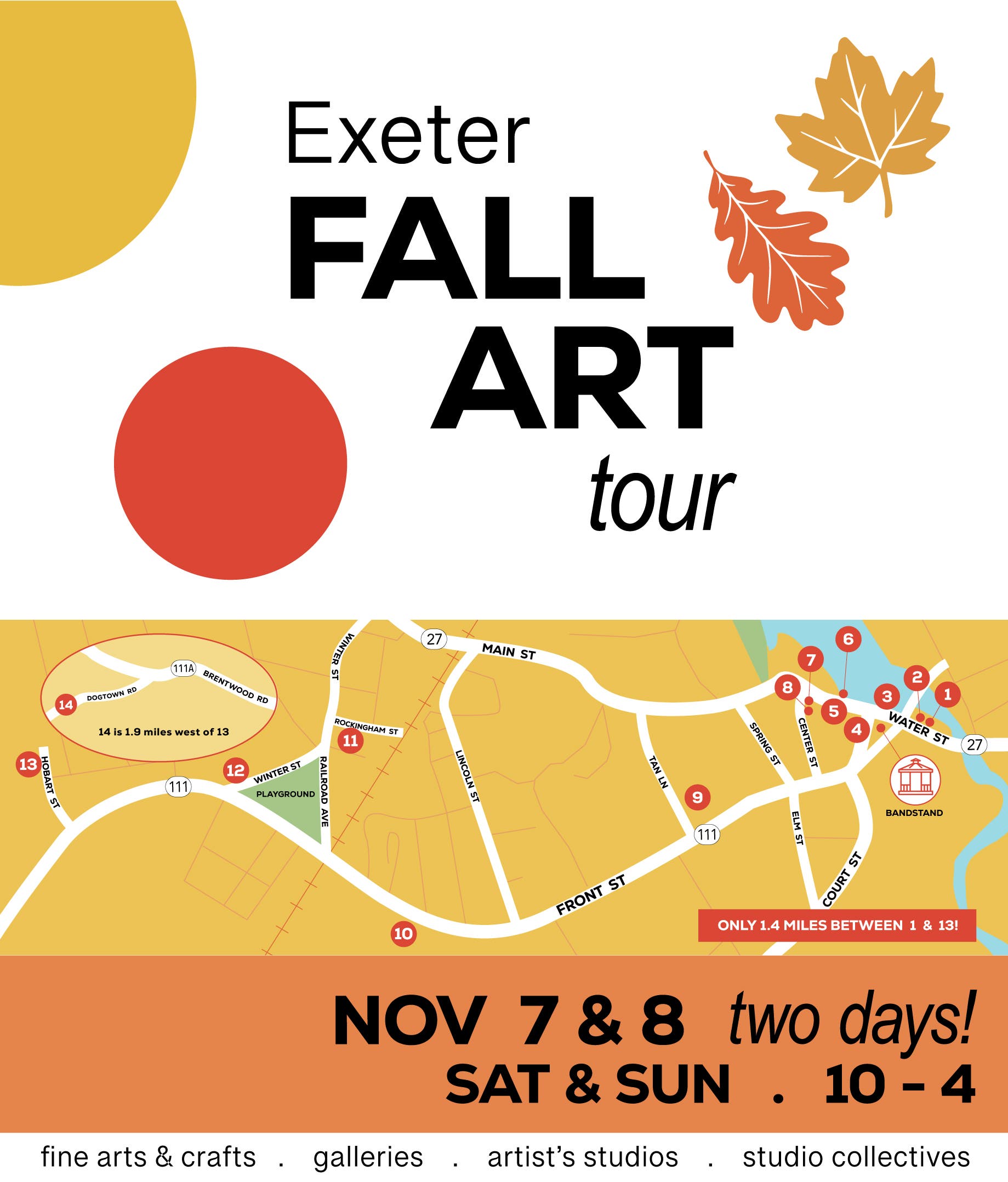 Exeter Fall Art Tour, Town-Wide, 14 locations!