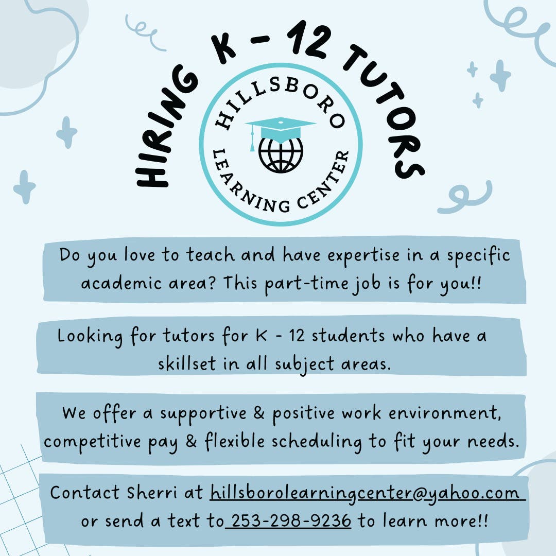 K - 12 plus adult tutors needed