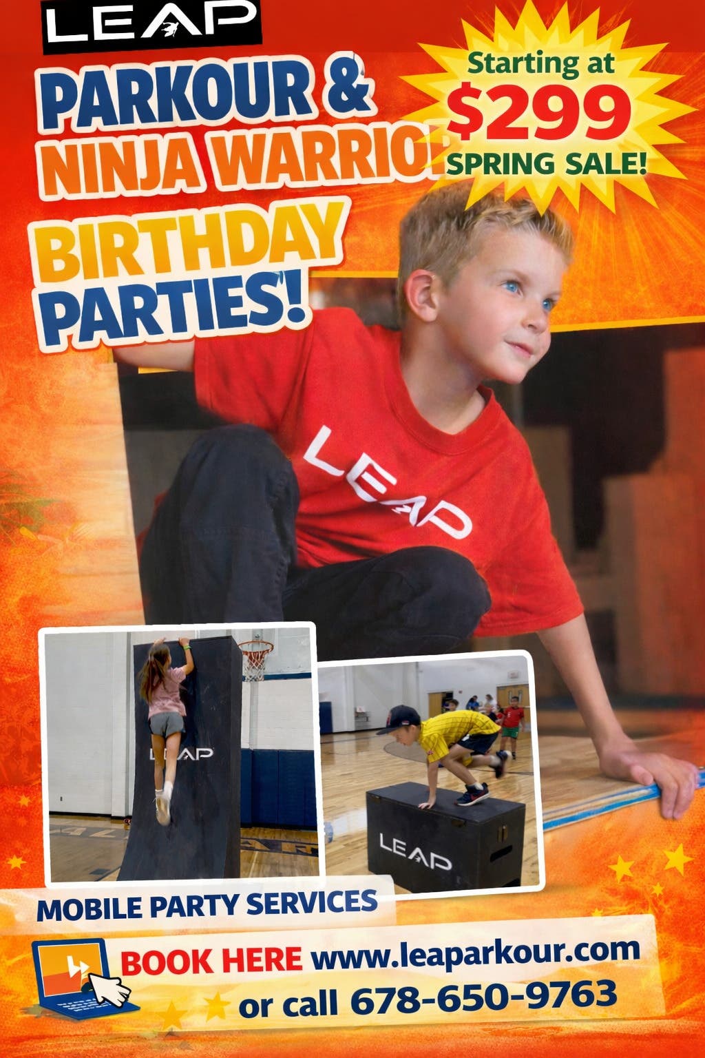 SPRING SALE- Parkour and Ninja Warrior Birthday Parties