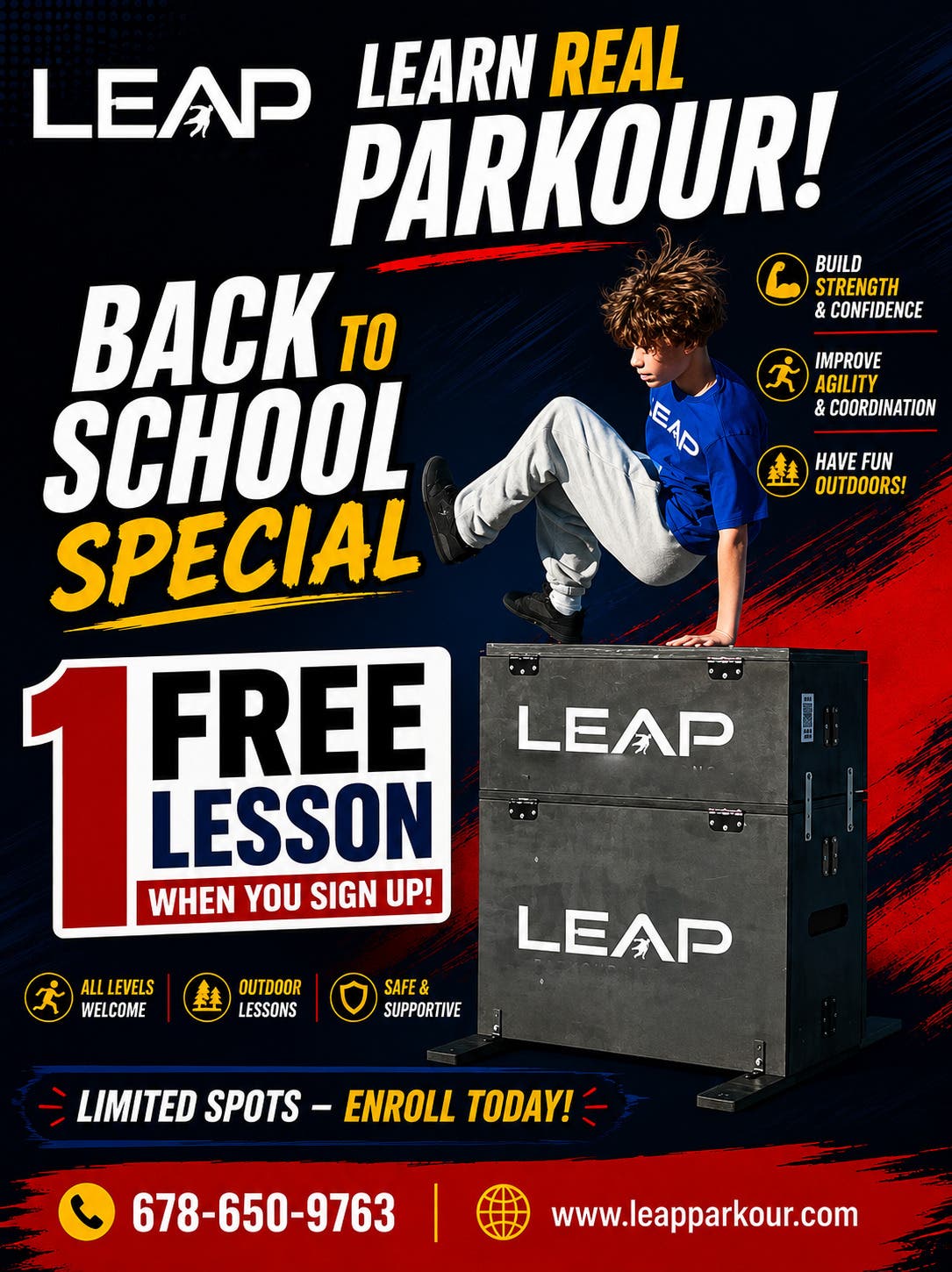 Learn Real Parkour! Parkour Class for Kids and Adults.