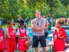 Milwaukee Bucks guard Pat Connaughton, who is from Arlington, talks with young basketball players at last year's Hoops And Hope at Medford's Dugger Park.