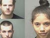 Shaira Clarissa, right, Kyle Perkins, lower left, and Christopher HIll, upper left, were indicted on charges of selling stolen goods.