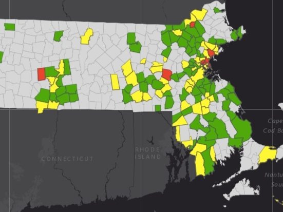 While Peabody remained in the "yellow" designation of state's latest interactive coronavirus map there were some encouraging numbers.