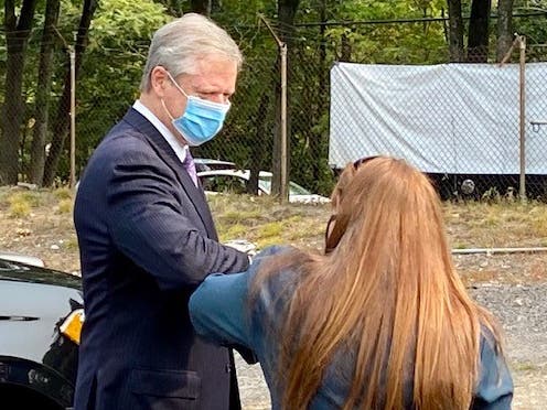Gov. Baker praised the city's work to encourage mask-wearing and facilitate outdoor business.