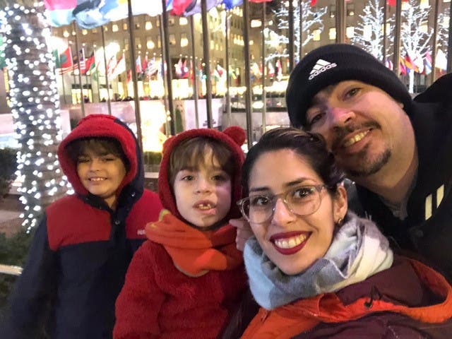 The Marblehead Rotary Club is looking to help Gabriel Boucher, far left, who has autism, and his family secure a black Labrador Retriever service dog to help him with social anxiety.