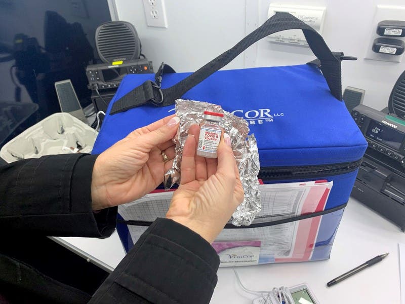 North Shore first responders were eligible for the Moderna coronavirus vaccine at sites in Marblehead and Peabody on Monday, with the Beverly site opening Wednesday.