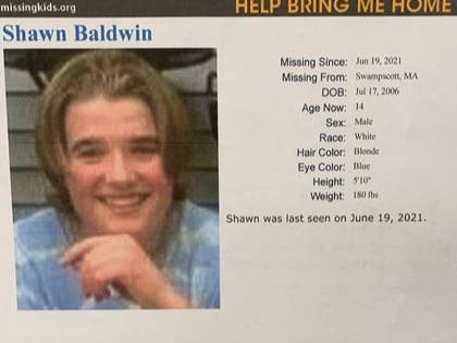 Anyone with information on the whereabouts of Shawn Baldwin is asked to contact Swampscott police at 781-595-1111.
