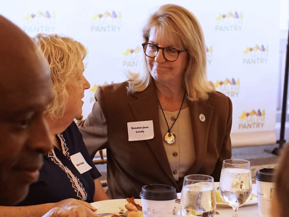 State Sen. Joan Lovely (D-Salem) was one of the guests at The Salem Pantry's annual Impact Breakfast at the Hawthorne Hotel.