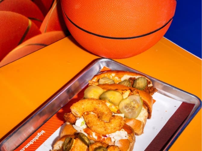 The first 36 guests in line Saturday morning at Big Chicken on Dodge Street in Beverly will receive free sandwiches for a year, tied to founder Shaquille O'Neal's No. 36 jersey during his time with the Boston Celtics.