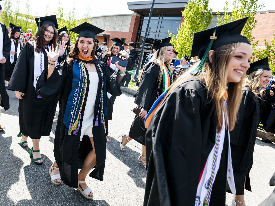 Endicott Students march in the 2026 Commencement exercises.