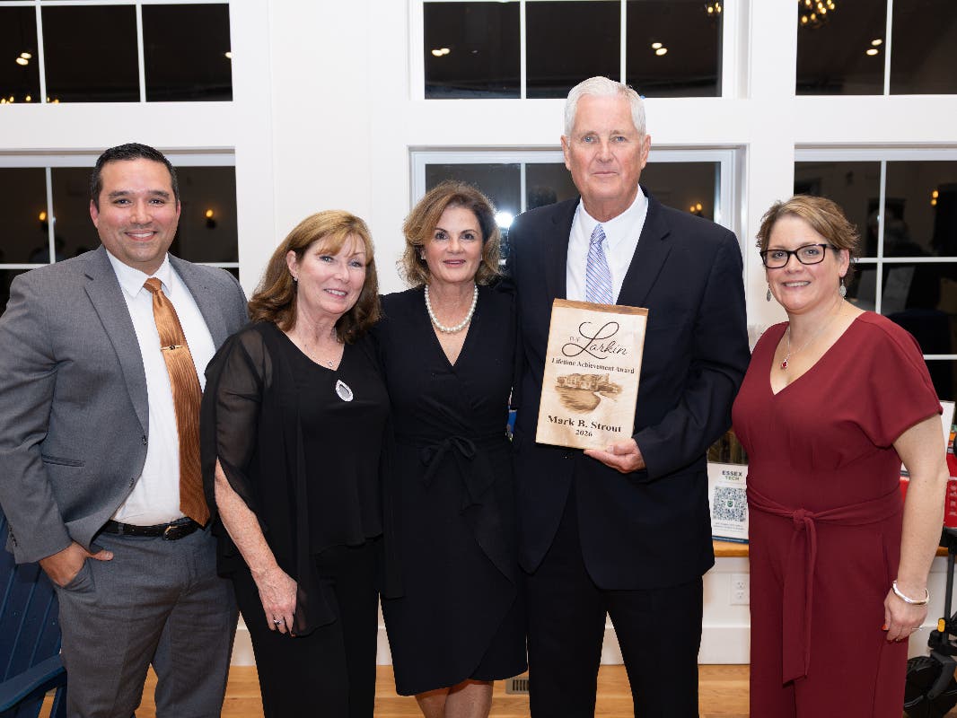 Dan Root, Mary Ellen Larkin-Root, Heidi Riccio, Mark Strout, and Shannon Donnelly were part of the Essex Tech gala to benefit The Larkin and Catherine Larkin Memorial Scholarship.