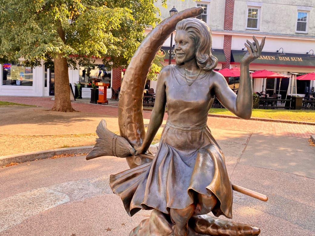 The Salem Bewitched statue was the scene of an argument between two groups on Tuesday, during which a man was accused of pulling out a stun gun and "activating" it.