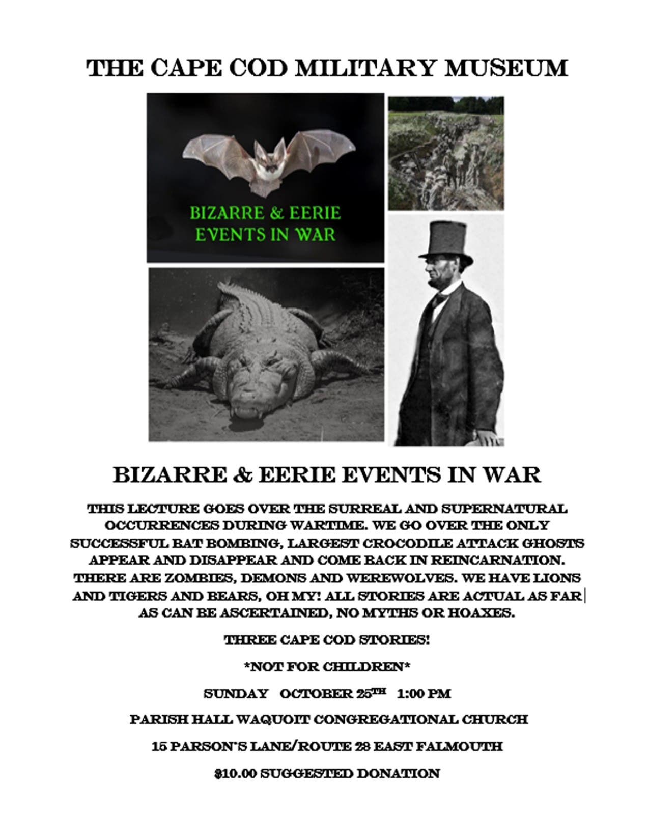 Cape Military Museum Presents - Bizarre and Eerie Events in War