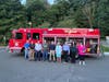 Woodbury Firefighters and Finance Officials in front of new Rescue 3 at August 27th Board meeting.