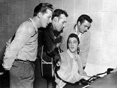 "Million Dollar Quartet" at Sun Records, Memphis, Tennessee, on December 4, 1956