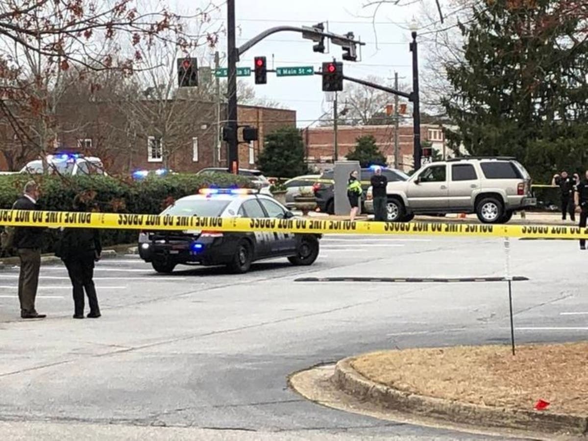 The Alpharetta DPS investigates a shooting at the Wells Fargo Bank on North Main Street on Saturday, March 16.