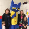 Special guest Pete the Cat visits with guests.