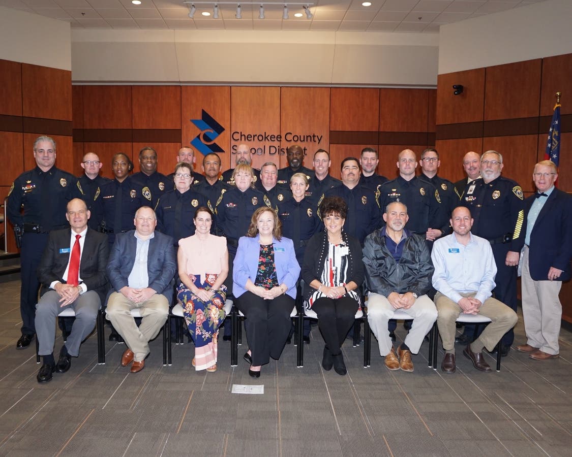 The Cherokee County School Board celebrates the School Police Department led by Chief Mark Kissel.