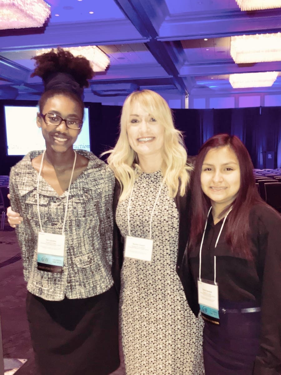 Tse Leccima, Riverwood CTI Coordinator Sandy Gosch and Thania Santana attend the conference.