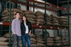 Harry and Leticia Hutchins inside their Alma Coffee roastery in Holly Springs.