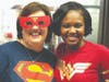 Sixes ES Principal Cindy Crews, left, and CCSD School Nutrition Director Tina Farmer get into the spirit of the event.