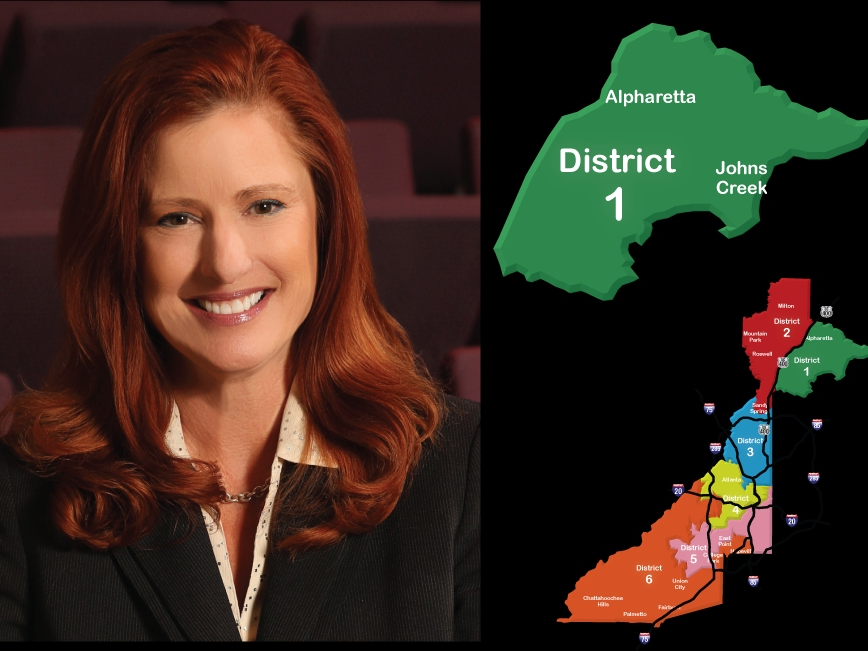 Liz Hausmann, Fulton County Commissioner representing District 1 in Northeast Fulton which includes the 4 cities east of Georgia 400, Johns Creek, East Alpharetta, East Roswell and Sandy Springs.