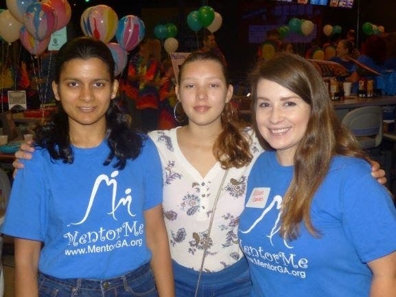 Mentor Anusha Vangara, Kassidy, and Allison Gaines, Mentor Me case manager