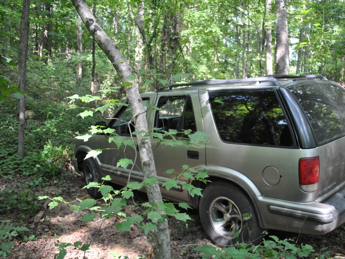 After a high-speed police chase, Joseph Leon Donaldson, 38, of Waleska, hid his Chevy Blazer in the woods in Pickens County.