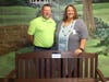 Going Green Committee Chairman Andrew Richard, CEO of Qwik Charge, presenting grand prize to Principal Laura Akers of Johnston Elementary.