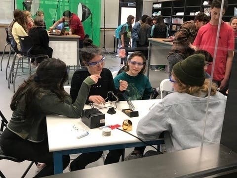 Over 300 Riverwood students attended the grand opening of the space which is housed in the newly constructed Riverwood Media Center.