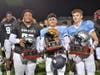Game awards presented at the conclusion included MVP Aiden Ali of River Ridge (center); Defensive Player of Game, Raymone Devezin of Etowah (left); and Offensive Player of Game Chase Begin of River Ridge (right).
