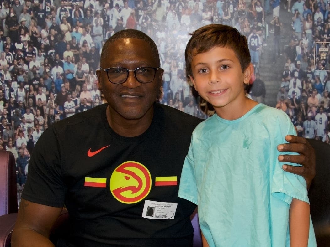 Atlanta Hawks legend Dominique Wilkins held a patient party at Children’s Healthcare of Atlanta.