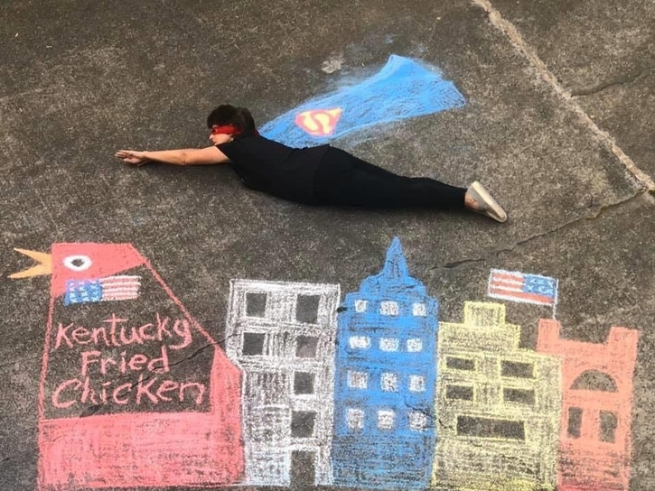 Marietta resident Kathy Wood is bringing smiles to the faces of neighbors near and far with her creative chalk drawings.