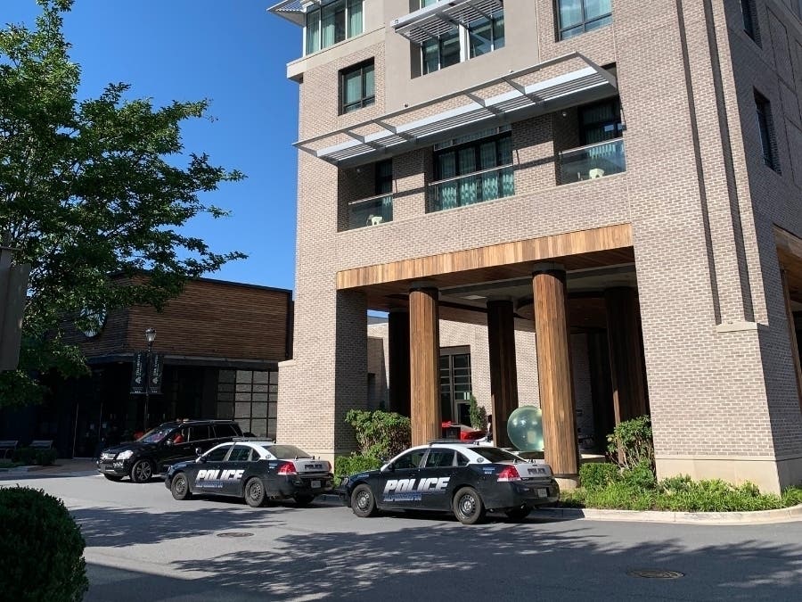 Alpharetta police officers were seen at Avalon this weekend after threats on social media of rioting.