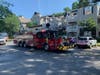 Milton and Alpharetta firefighters responded to the fire on Deer Trail, which began in the 17000 building's attic.