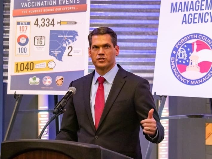 County staff, Northside Hospital Forsyth staff and volunteers received a thank you from Lt. Gov. Duncan for their part giving vaccinations.