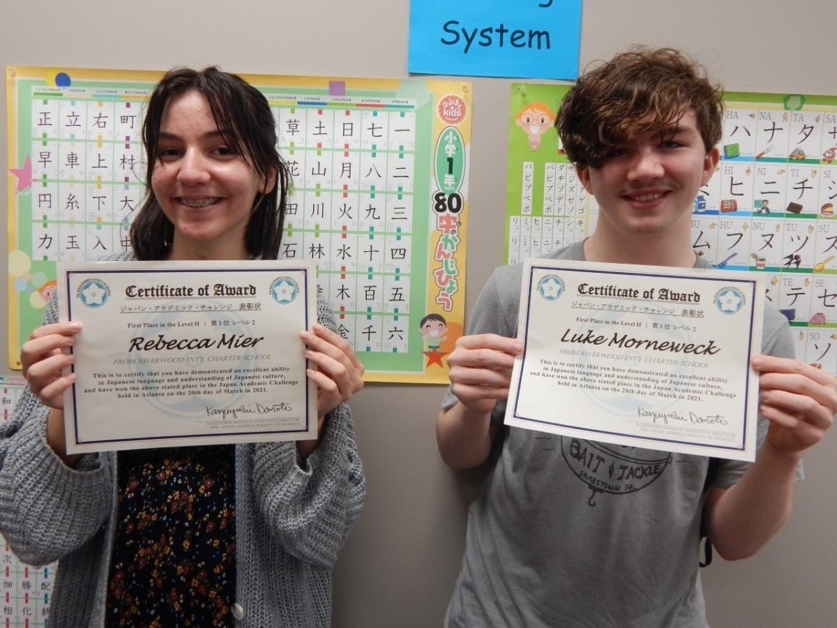 Level 2 Japan Academic Challenge winners:  Rebecca Mier and Luke Morneweck 