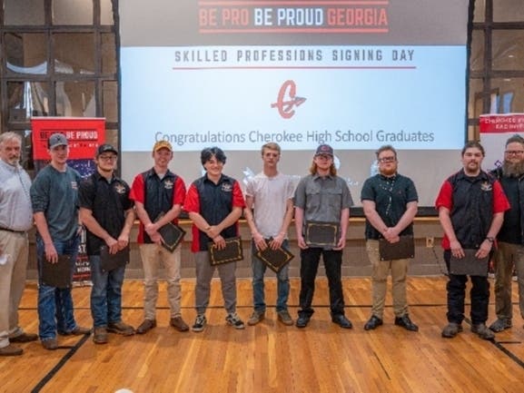 The event celebrated 19 high school seniors representing all six Cherokee high schools who are committed to pursuing advanced technical training or careers in the skilled trades.