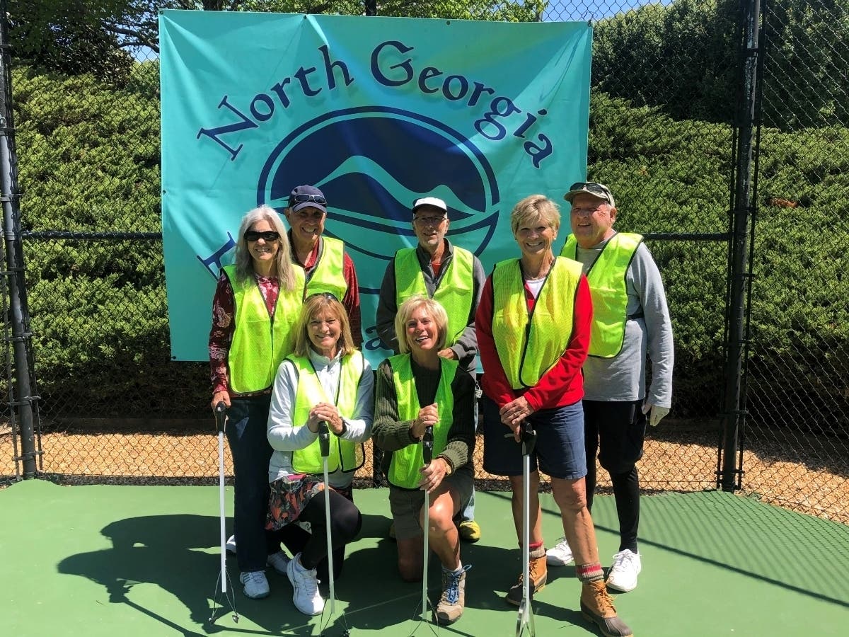 Tom and Ann Earley with the North Georgia Pickleball Club adopted the first road in the program, Water Tank Road.