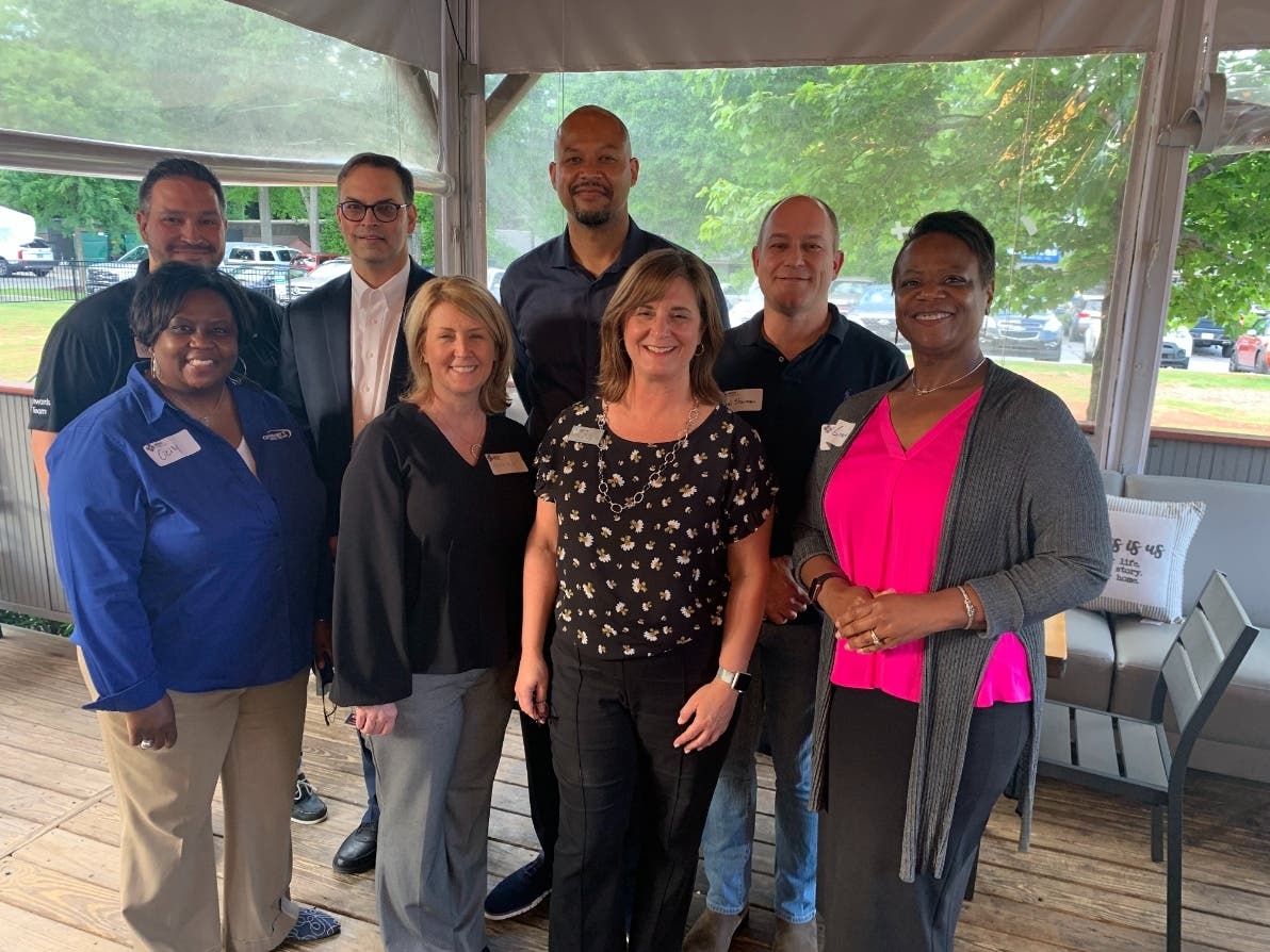 North Fulton Community Charities’ new board members with Board President Kathryn Albright and Executive Director Holly York.