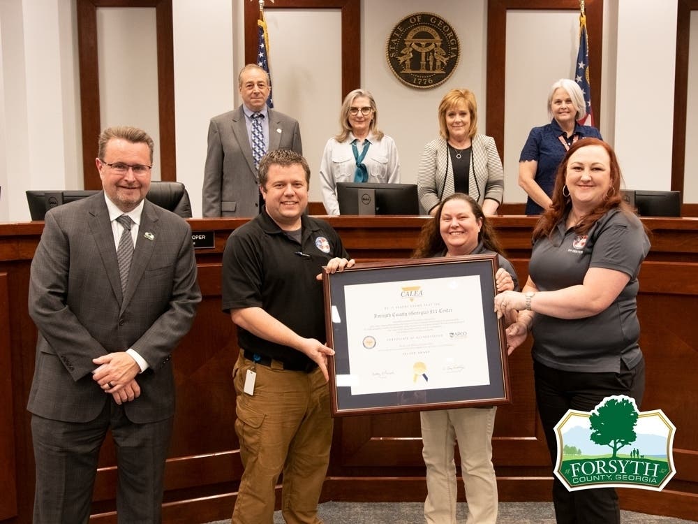 The Forsyth County 911 Center was recently re-accredited by the Commission on Accreditation for Law Enforcement Agencies.